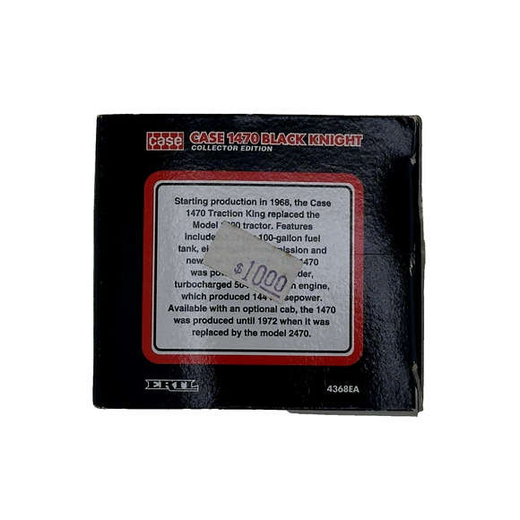 Case 1470 Black Knight 4WD Tractor With Duals By Ertl 1/64 Collector Edition - Picture 5 of 9